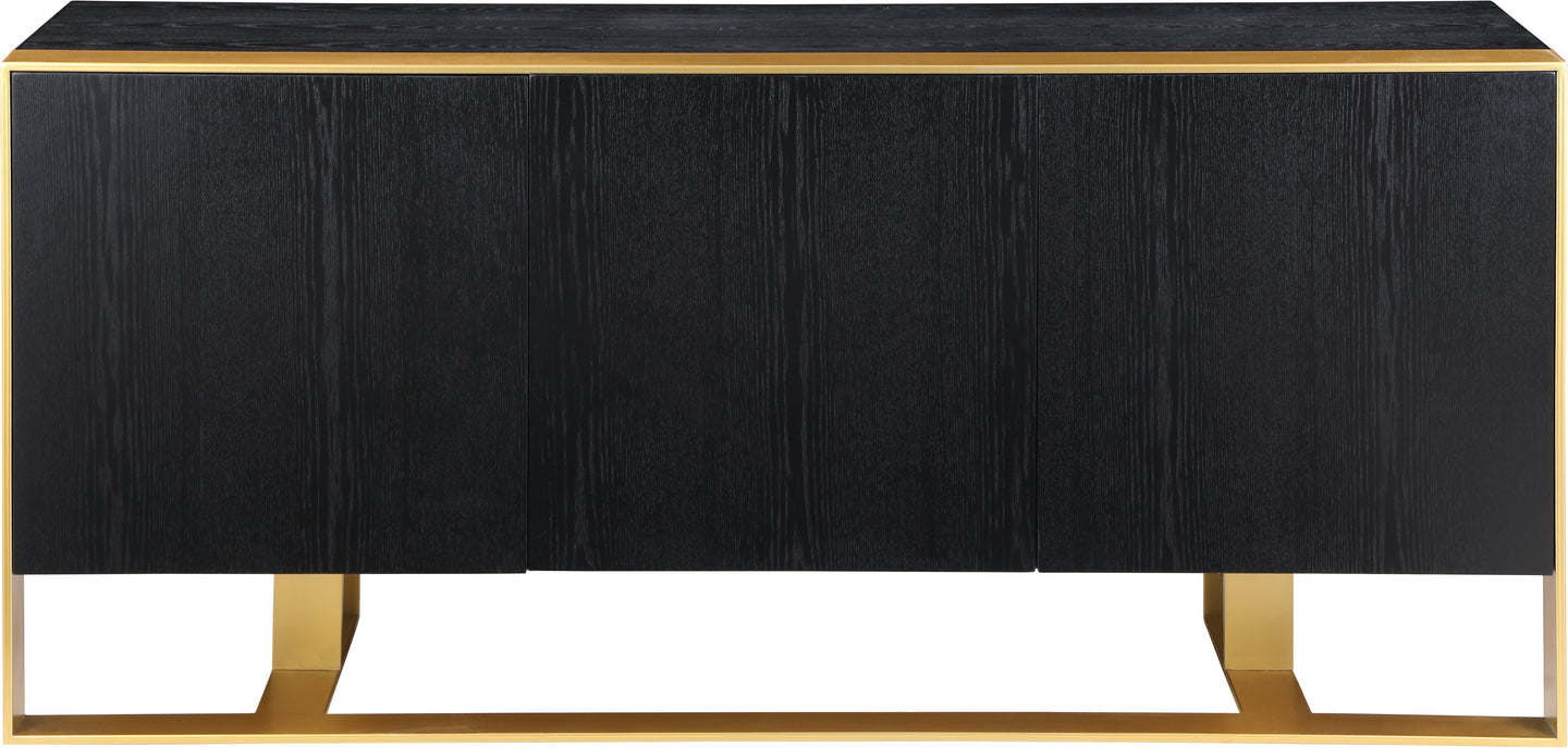 Sherwood Black Wood Sideboard/Buffet - Furniture Depot