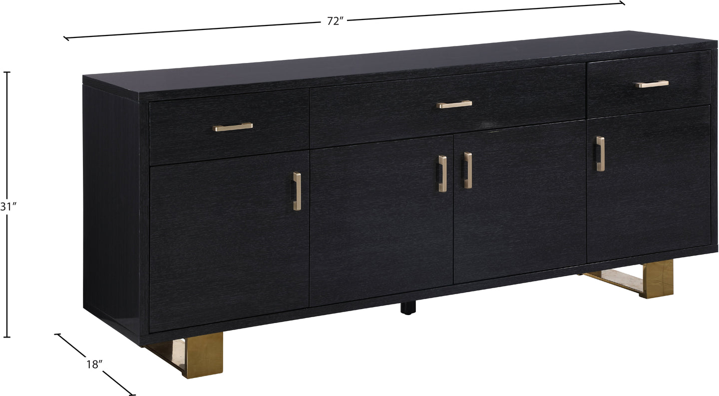 Excel Grey Oak Veneer Lacquer Sideboard/Buffet - Furniture Depot