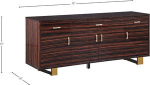 Excel Brown Zebra Wood Veneer Lacquer Sideboard/Buffet - Furniture Depot
