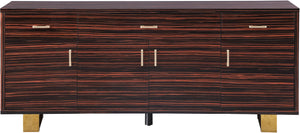 Excel Brown Zebra Wood Veneer Lacquer Sideboard/Buffet - Furniture Depot