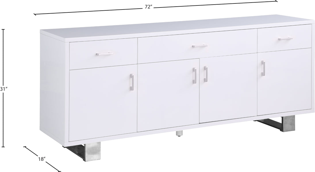 Excel White Lacquer Sideboard/Buffet - Furniture Depot