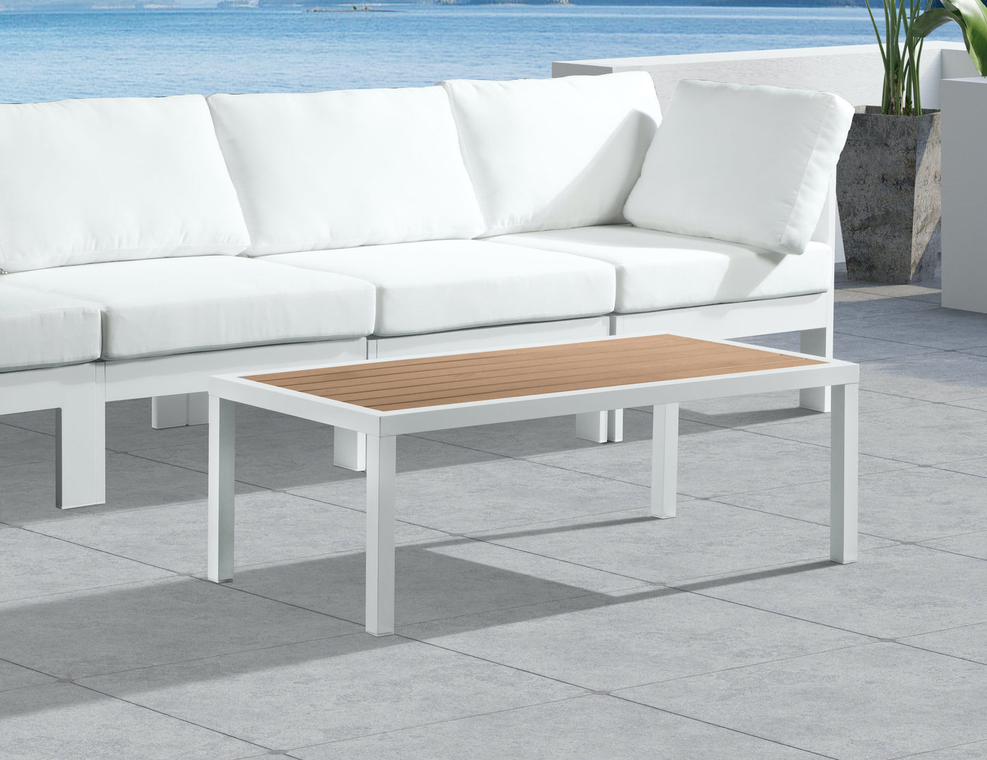 Nizuc Polywood Outdoor Patio Aluminum Coffee Table - Furniture Depot
