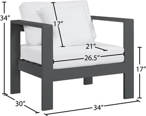 Nizuc Waterproof Fabric Outdoor Patio Aluminum Arm Chair - Furniture Depot
