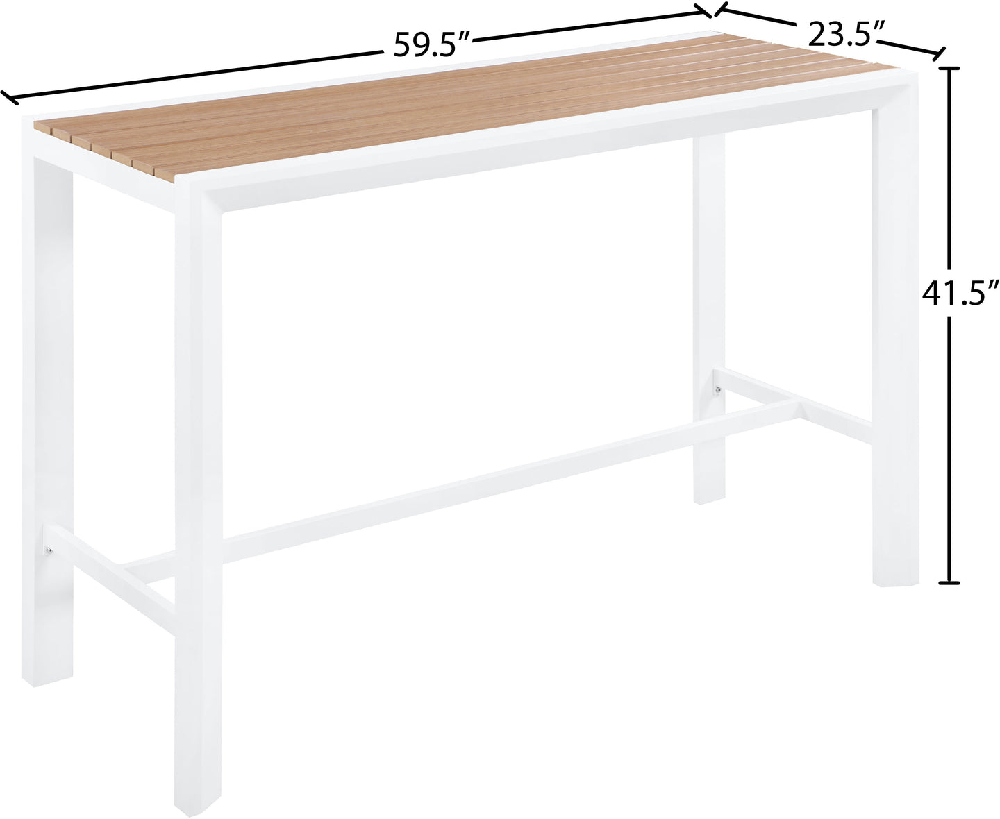 Nizuc Polywood Outdoor Patio Aluminum Rectangle Bar Table - Furniture Depot