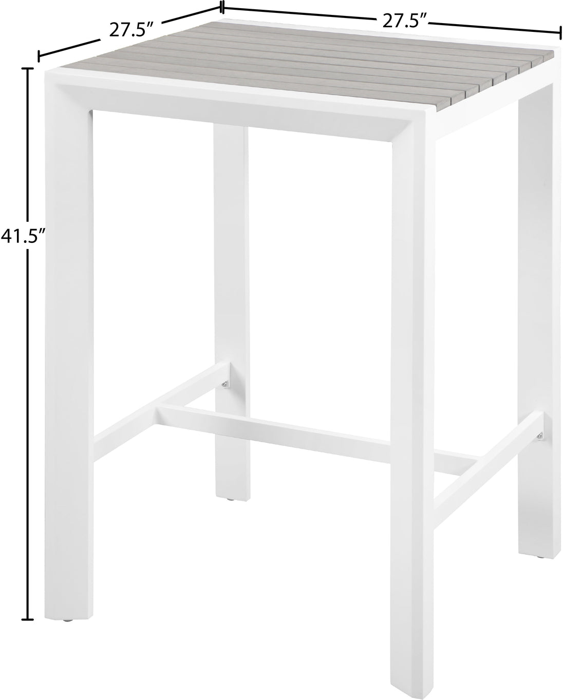 Nizuc Polywood Outdoor Patio Aluminum Square Bar Table - Furniture Depot