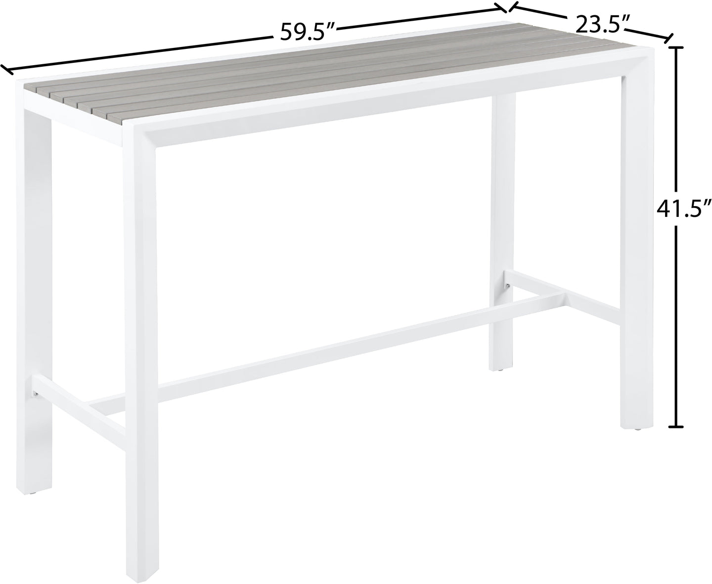 Nizuc Polywood Outdoor Patio Aluminum Rectangle Bar Table - Furniture Depot