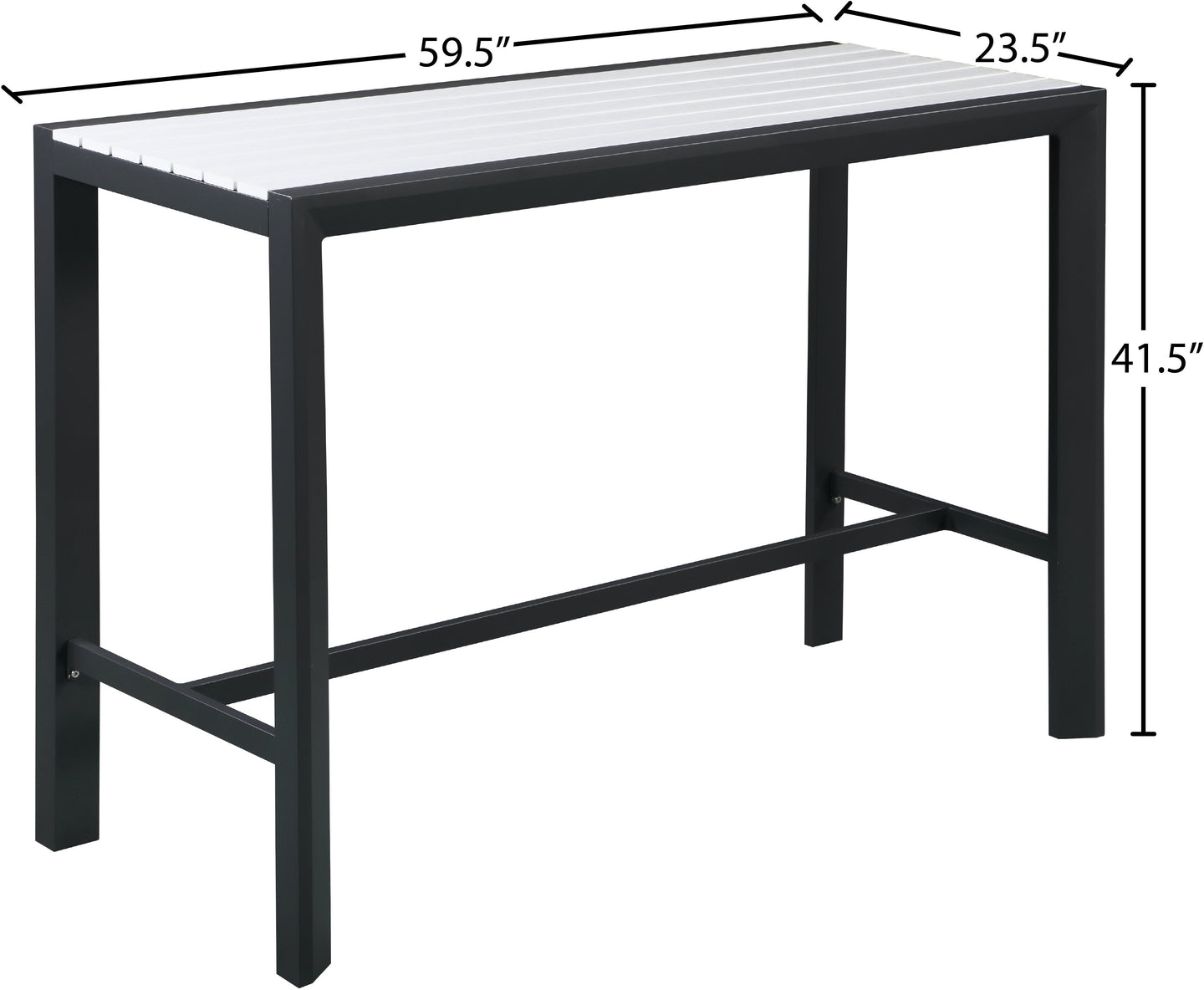 Nizuc Polywood Outdoor Patio Aluminum Rectangle Bar Table - Furniture Depot