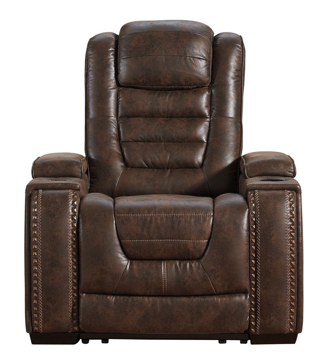 Game Zone PWR Recliner/ADJ Headrest Chair - Bark - Furniture Depot