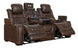 Game Zone PWR REC Sofa with ADJ Headrest - Bark - Furniture Depot