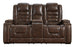 Game Zone PWR REC Loveseat/CON/ADJ HDRST - Bark - Furniture Depot