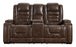 Game Zone PWR REC Loveseat/CON/ADJ HDRST - Bark - Furniture Depot