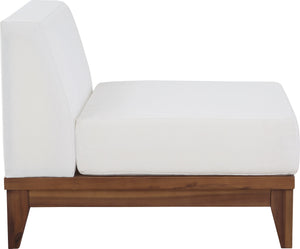 Rio Off White Waterproof Fabric Outdoor Patio Modular Armless Chair - Furniture Depot