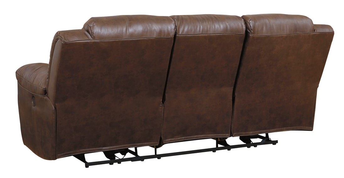 Stoneland Power Reclining Sofa - Chocolate - Furniture Depot