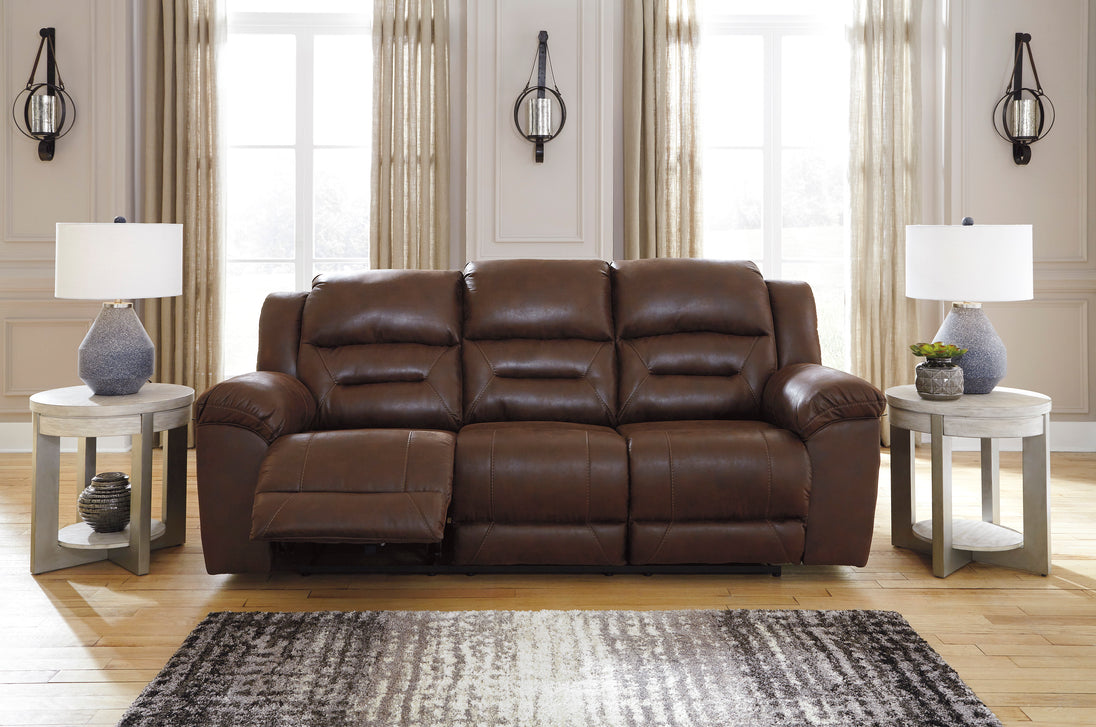 Stoneland Power Reclining Sofa - Chocolate - Furniture Depot