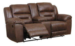 Stoneland Recliner Loveseat with Console Chair - Chocolate - Furniture Depot