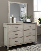 Load image into Gallery viewer, Hollentown Whitewash 5 Pc. Dresser, Mirror, Panel Bed, 2 Nightstands - Full