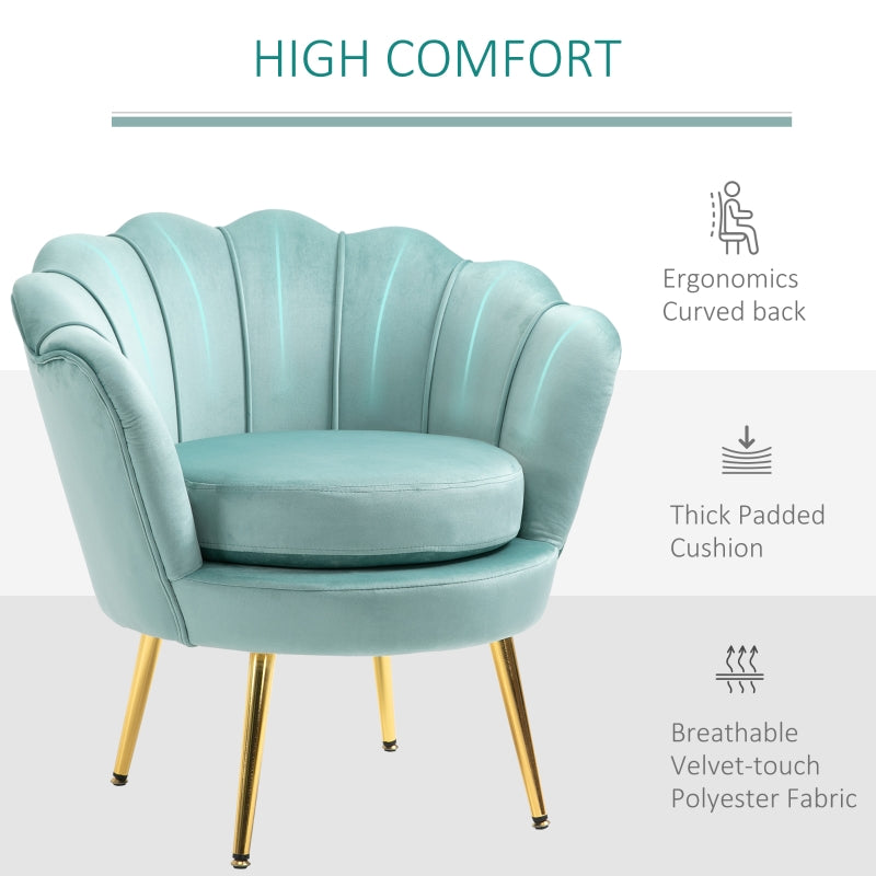 Alora Modern Velvet Accent Chair with Gold Metal Legs - Green - Furniture Depot (7629686931704)