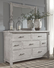 Load image into Gallery viewer, Brashland White 5 Pc. Dresser, Mirror, Panel Bed With Bench Footboard - King