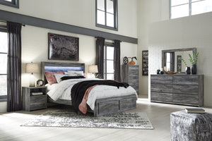 Baystorm Gray Panel Bed With 2 Storage Drawers - King