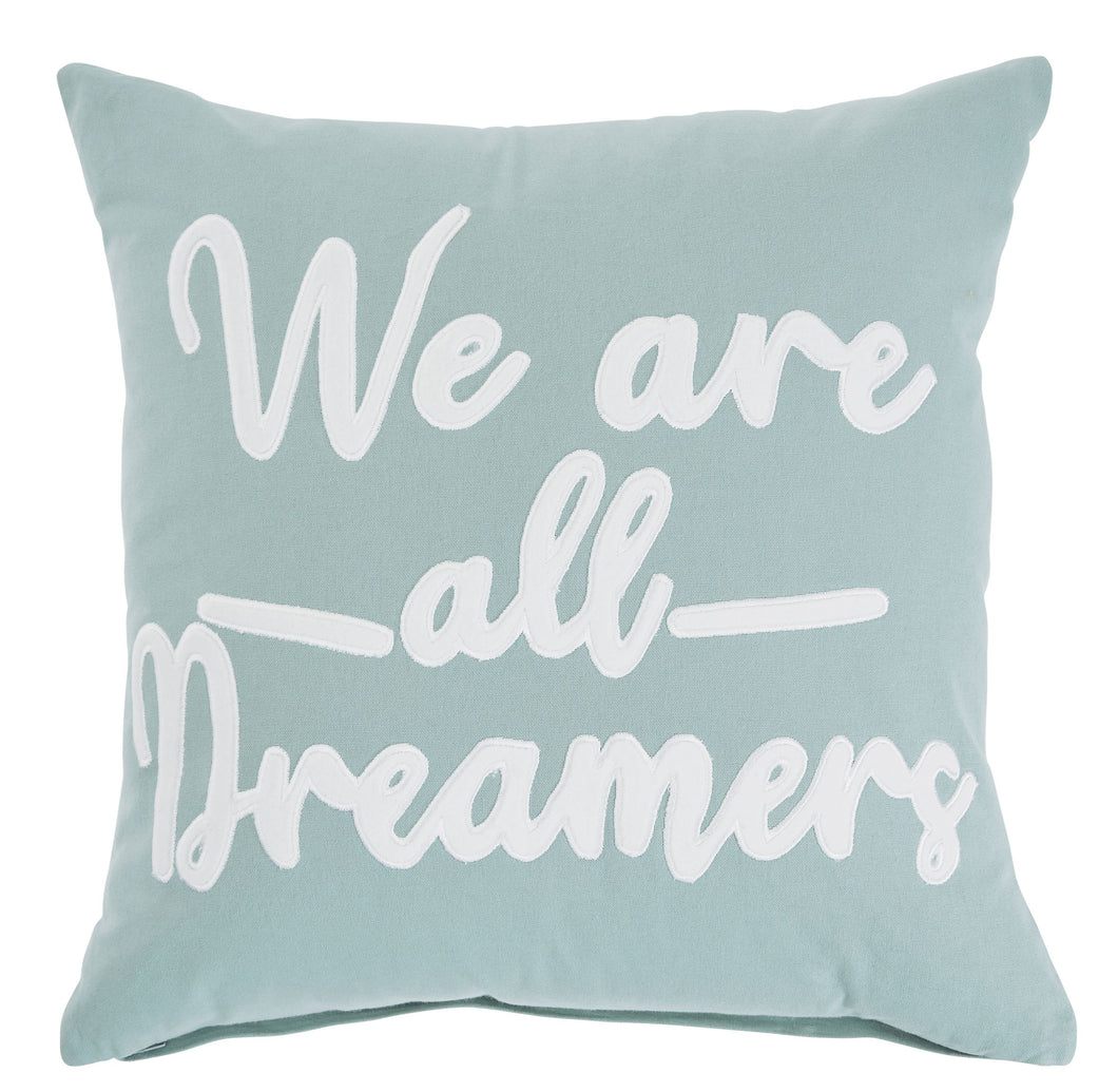 Dreamers Light Green / White Pillow (Set of 4)