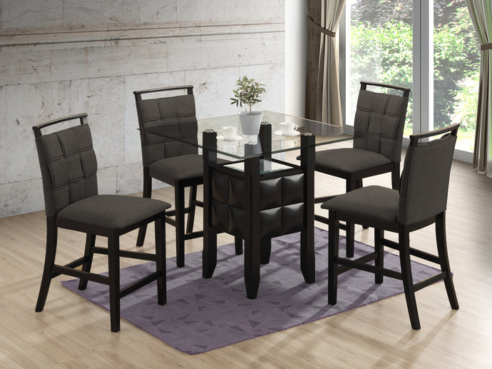 Prism 5PC Glass Dinette in Taupe - Furniture Depot (6168779129005)