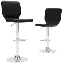 Load image into Gallery viewer, Pollzen Black Tall Uph Swivel Barstool (Set of 2)
