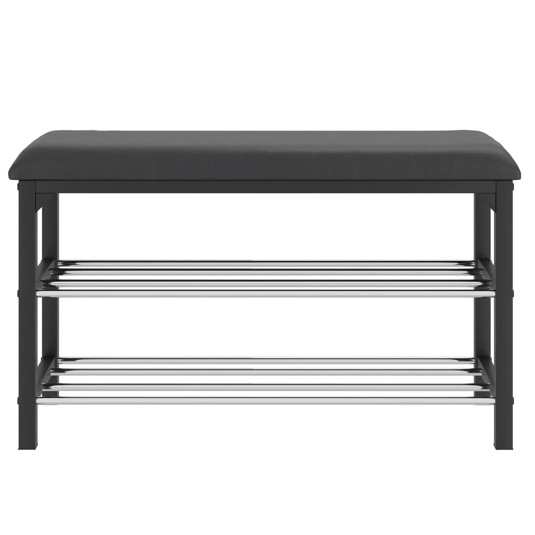 FOSTER-2 TIER SHOE BENCH-BLACK - Furniture Depot