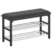 Load image into Gallery viewer, FOSTER-2 TIER SHOE BENCH-BLACK - Furniture Depot