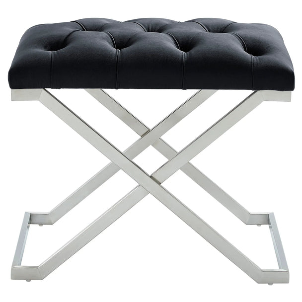 ALDO-SINGLE BENCH-BLACK/SILVER - Furniture Depot