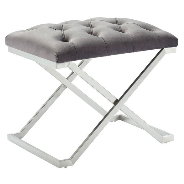 ALDO-SINGLE BENCH-GREY/SILVER - Furniture Depot