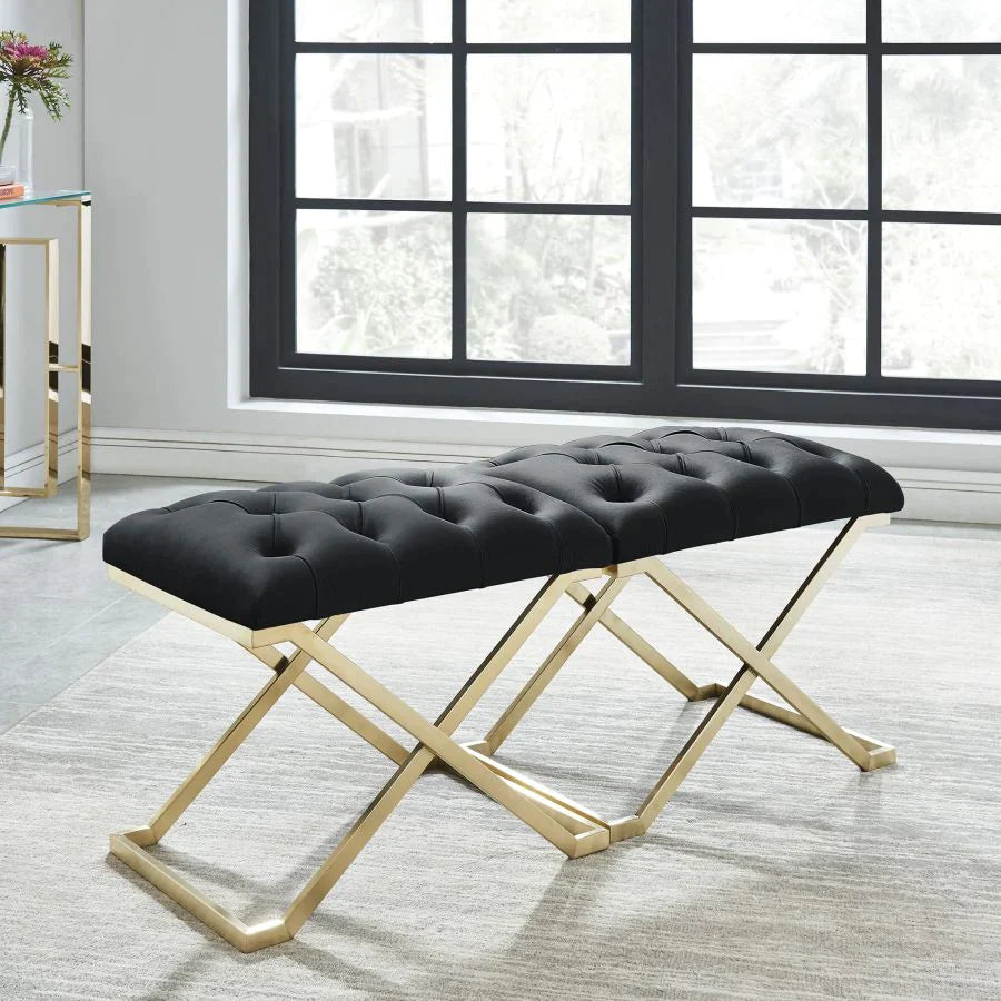 Rada Bench in Black/Gold - Furniture Depot