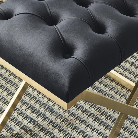 Rada Bench in Black/Gold - Furniture Depot