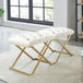 Rada Bench in Ivory/Gold - Furniture Depot