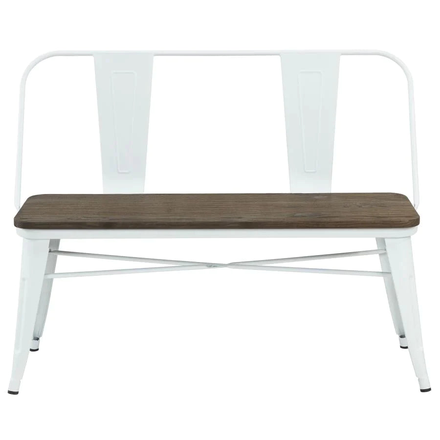 Modus Bench With Back in White - Furniture Depot