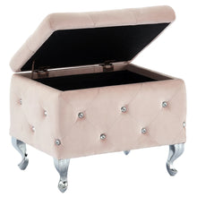 Load image into Gallery viewer, MONIQUE-SINGLE STORAGE OTTOMAN-BLUSH - Furniture Depot