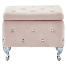 Load image into Gallery viewer, MONIQUE-SINGLE STORAGE OTTOMAN-BLUSH - Furniture Depot
