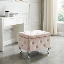 Load image into Gallery viewer, MONIQUE-SINGLE STORAGE OTTOMAN-BLUSH - Furniture Depot