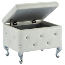 Load image into Gallery viewer, MONIQUE-SINGLE STORAGE OTTOMAN-WHITE - Furniture Depot