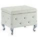 MONIQUE-SINGLE STORAGE OTTOMAN-WHITE - Furniture Depot