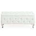 Monique Rectangular Storage Ottoman in White - Furniture Depot