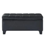 Winston Rectangular Storage Ottoman in Black - Furniture Depot