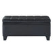 Winston Rectangular Storage Ottoman in Black - Furniture Depot