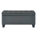 Winston Rectangular Storage Ottoman in Grey - Furniture Depot