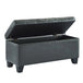 Winston Rectangular Storage Ottoman in Grey - Furniture Depot