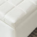 Winston Rectangular Storage Ottoman in White - Furniture Depot