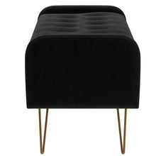 Load image into Gallery viewer, Sabel Storage Ottoman/Bench in Black with Gold Leg - Furniture Depot