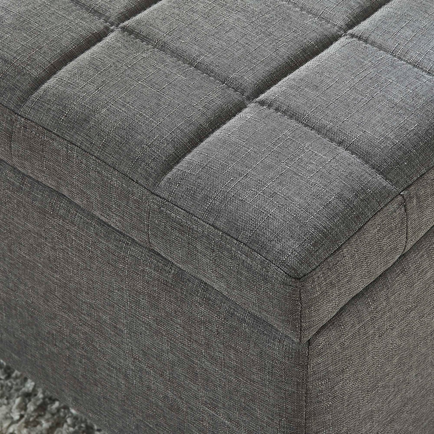 LILA-STORAGE OTTOMAN-GREY - Furniture Depot