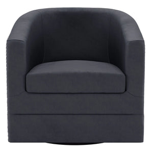 Velci Swivel Accent Chair in Black - Furniture Depot