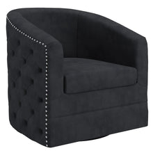 Load image into Gallery viewer, Velci Swivel Accent Chair in Black - Furniture Depot