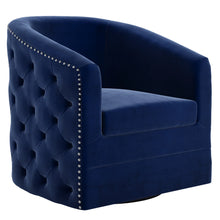 Load image into Gallery viewer, Velci Swivel Accent Chair in Blue - Furniture Depot